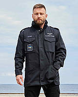 Куртка M-65, чорна з українськими нашивками 4XL