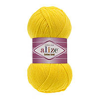 Пряжа хлопок Alize Cotton Gold Лимон №110 (Ализе Коттон Голд) 100гр., 330м. нитки для вязания
