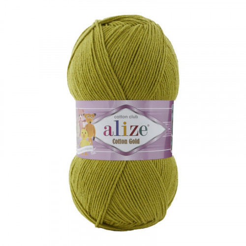 Пряжа бавовняна Alize Cotton Gold Оливка №193 (Алізе Коттон Голд) 100гр, 330м нитки для в'язання