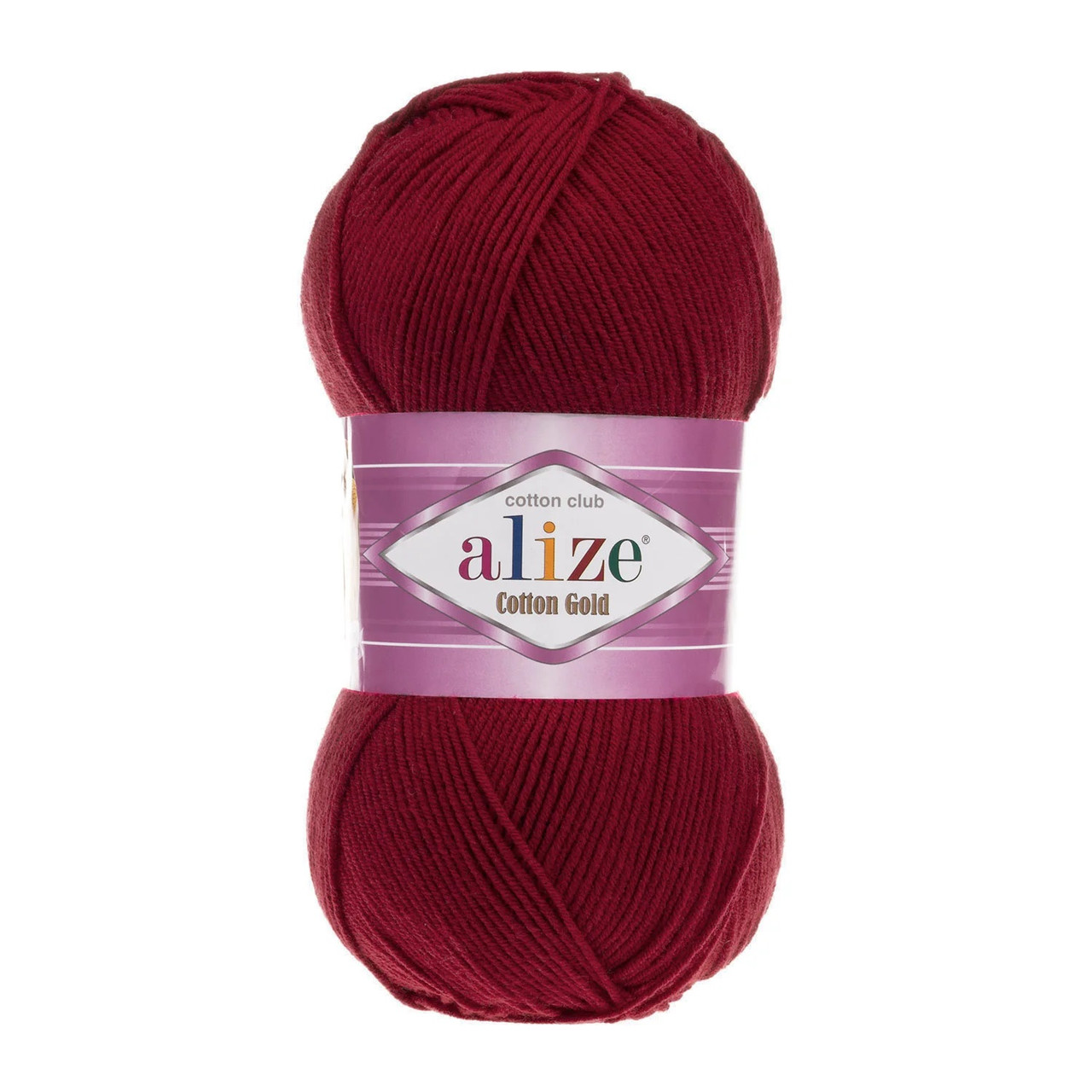 Пряжа бавовняна Alize Cotton Gold Вишня №390 (Алізе Коттон Голд) 100гр, 330м нитки для в'яза