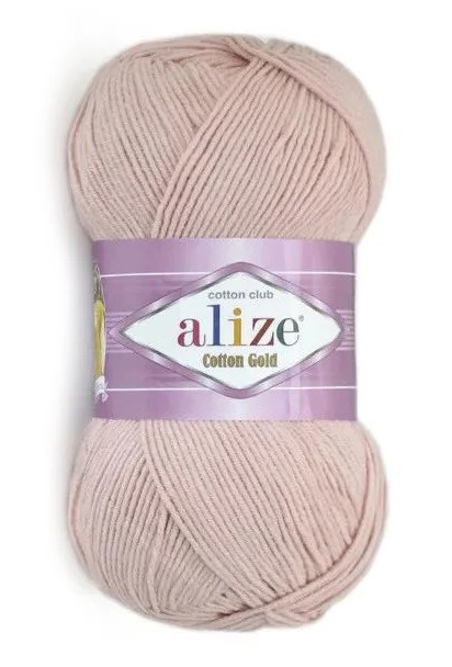 Пряжа бавовняна Alize Cotton Gold Пудра №161 (Алізе Коттон Голд) 100гр, 330м нитки для в'язання