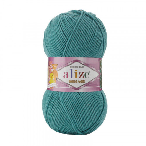Пряжа бавовняна Alize Cotton Gold Бірюза №156 (Алізе Коттон Голд) 100гр, 330м нитки для в'язання