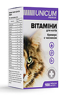 Unicum Premium Бреверс - Витамины для кошек с чесноком 100 табл
