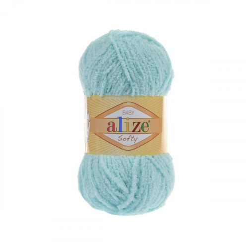 Пряжа плюшева Alize Softy (Алізе Софтлі), М'ята №669, 50гр., 115м. нитки для в'язання