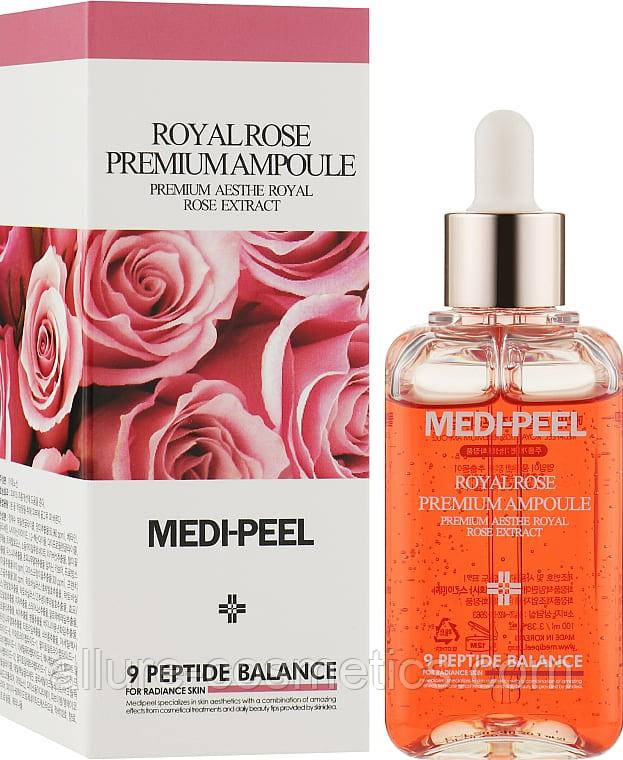 Антивікова сироватка з трояндою та пептидами MEDI-PEEL ROYAL ROSE PRIMIUM AMPOULE 100ml