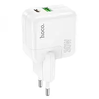 Сетевое зарядное устройство Hoco C111A Lucky Dual-Port PD30W+QC3.0 - White