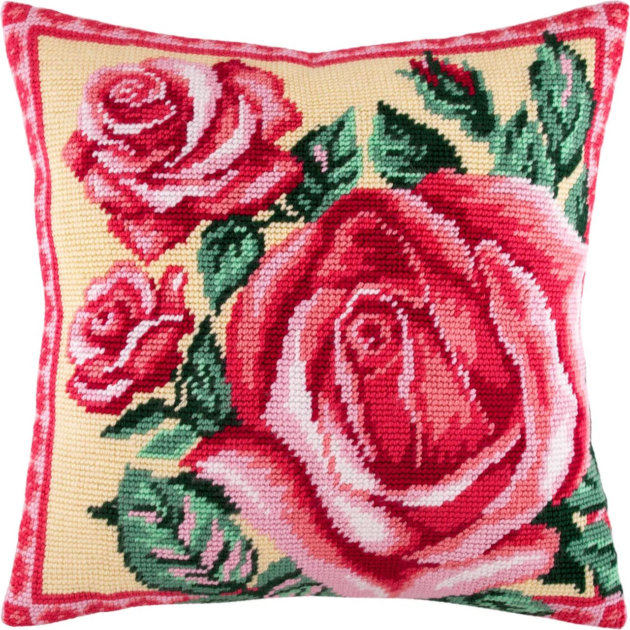 Набір для вишивання декоративної подушки Чарівниця Троянда 40×40 см V-11 LP, код: 7242967 - фото 1 - id-p2111532455