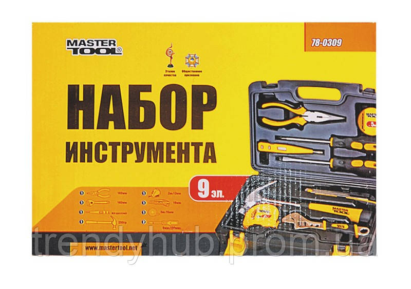 Набор инструментов MASTERTOOL Хозяин 9 элементов (78-0309) LP, код: 8150733 - фото 2 - id-p2111585612