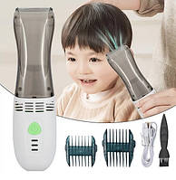 Дитяча машинка для стрижки Kemei KM-79 (потужність 2Вт, USB зарядка, 2 насадки, контейнер для волосся), фото 3