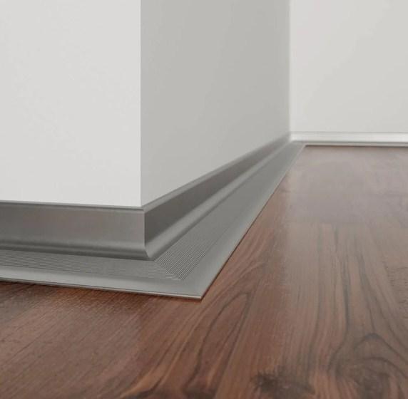 Антиплінтус 15х20х2000 мм алюмініевий сріблястий анодований підлоговий арт. ALU-N1520А