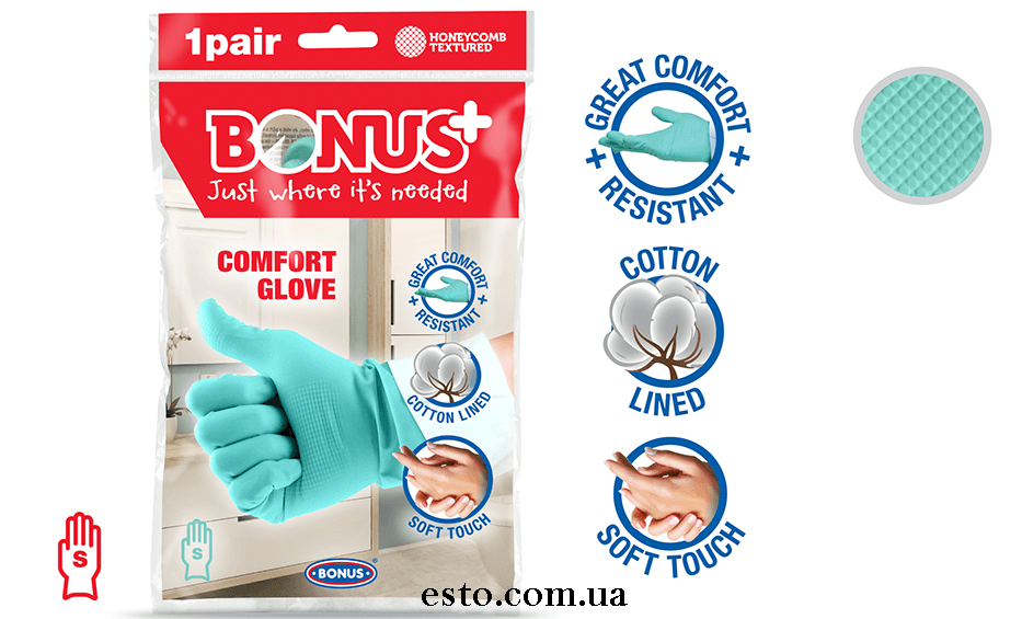 Рукавички гумові Bonus B005 Comfort Glove 1 пара S