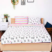 Комплект постельного белья двухспальный Ранфорс «Панда на радуге» 175х210 см