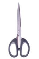 Ножницы BUROMAX JOBMAX 16,3 см с резиновыми вставками Серые арт. BM.4533-09