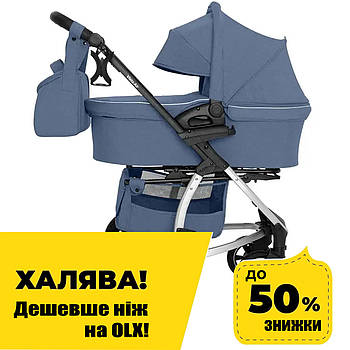 Дитячий універсальний візочок 2в1 CARRELLO Vista Air CRL-6506 Denim Blue Синій АКція до 28.04