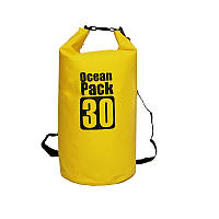 Водонепроницаемый рюкзак гермомешок с шлейкой на плечо Ocean Pack 30 л Yellow 553582153120 KN, код: 1925536