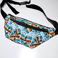 Поясна дитяча сумка бананка два відділи патріотичний принт