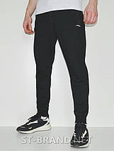 46,48. Чоловічі спортивні штани з манжетами, трикотаж двунитка - чорні, фото 5