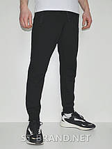 46,48. Чоловічі спортивні штани з манжетами, трикотаж двунитка - чорні, фото 4