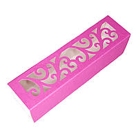 Коробка для макарунс яскраво-рожева 200х50х50 мм.