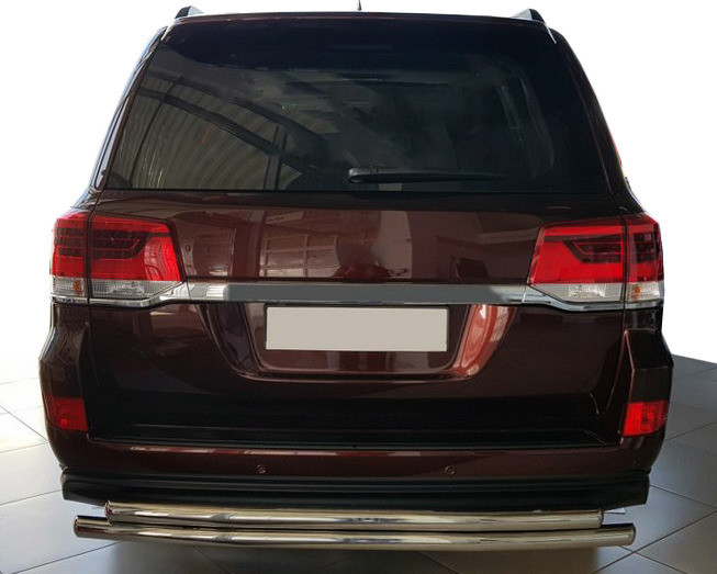 Задній захист AK002-double (2 шт., нерж) для Toyota Land Cruiser 200, фото 1