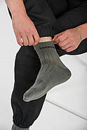 Чоловічі теплі шкарпетки високі термошкарпетки, колір хакі, з високою теплоізоляцією, розміри: 40-45, фото 3