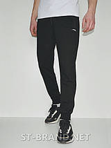 46,48,50,52. Чоловічі спортивні штани з манжетами, трикотаж двунитка - чорні, фото 3