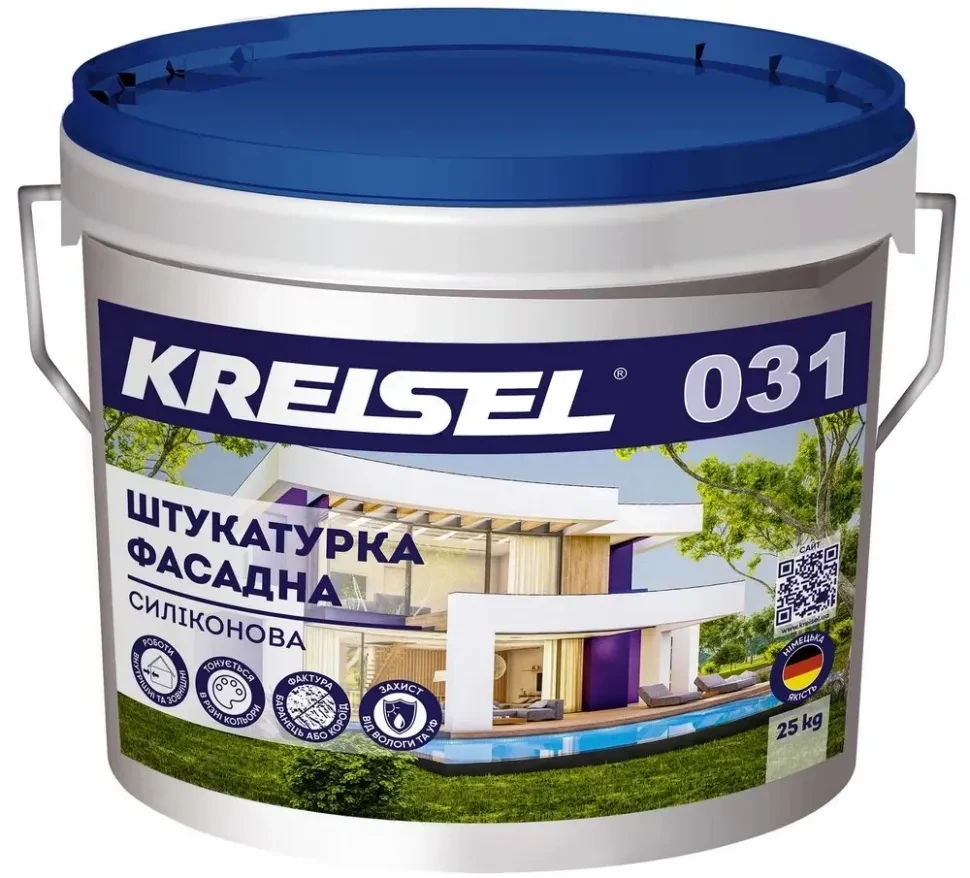 Cиліконова штукатурка Kreisel 031 "баранець" Nanotynk Silikon Protect 25 кг Фасадна штукатурка Крайзель