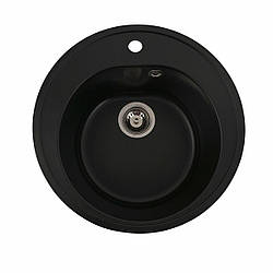 Гранітна мийка для кухні VALESO 510 LUNA матова Чорна