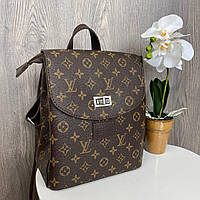 Якісний жіночий рюкзак сумка стиль Луї Вітон коричневий, сумка-рюкзак трансформер Upiter