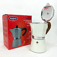 Гейзерная кофеварка из нержавейки Magio MG-1008, Гейзерная кофеварка для плиты, Гейзерная турка OS-463 для