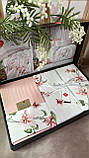 Комплект постільної білизни сатин люкс з вишивкою двоспальне євро 200*220 см Cotton Box Туреччина, фото 2