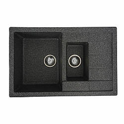 Гранітна мийка для кухні VALESO 7850W TOSKANA матова Графіт