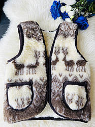 Жилет дитячий з овечої шесті, орнамент "Олені"