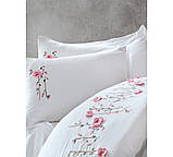 Комплект постільної білизни сатин люкс з вишивкою двоспальне євро 200*220 см Cotton Box Туреччина, фото 5