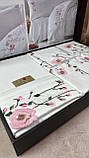 Комплект постільної білизни сатин люкс з вишивкою двоспальне євро 200*220 см Cotton Box Туреччина, фото 7