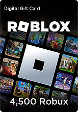 Цифрова подарункова карта Gift Card Roblox 4500 Robux / Роблокс 4500 Робукс (Код)