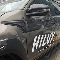 Молдинг на верх дверей (4 шт, ABS) для Toyota Hilux 2015-2024 рр