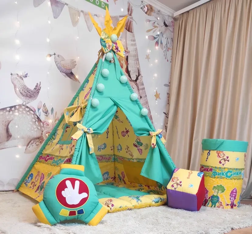 Качественная детская комнатная палатка для детей Фиксики + корзина для игрушек полный комплект! - фото 7 - id-p2111704451