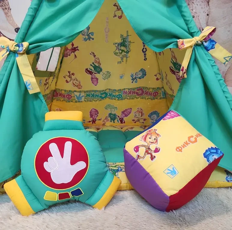 Качественная детская комнатная палатка для детей Фиксики + корзина для игрушек полный комплект! - фото 4 - id-p2111704451