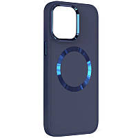 TPU чехол Bonbon Metal Style with MagSafe для Apple iPhone 14 Синий / Cosmos blue