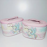 Набір косметичок із єдинорогом рожевий 2 шт. різного розміру