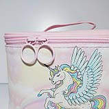 Набір косметичок із єдинорогом рожевий 2 шт. різного розміру, фото 2