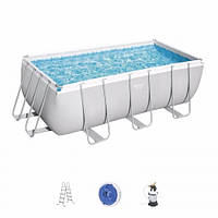 Каркасный бассейн Bestway 56457 (412х201х122 см), с песочным фильтром, дозатором хлора и лестницей