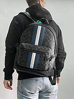 Рюкзак мужской из кожи Coach West Backpack In Signature Canvas With Varsity Stripe