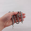 Срібна цепочка чоловіча широка Рамзес зворотний. Товстий срібний ланцюжок чоловічий ширина 7,5 мм. 60 см, фото 3