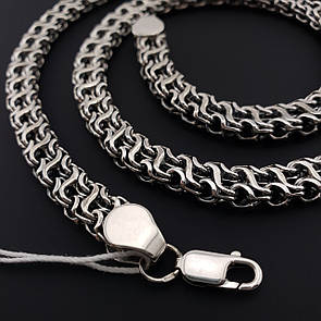 Срібна цепочка чоловіча товста Рамзес зворотний. Широкий срібний ланцюжок чоловічий ширина 7,5 мм. 55 см