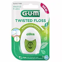 Зубна нитка GUM Deepclean Twisted floss, м'ятна вощена, 30 м