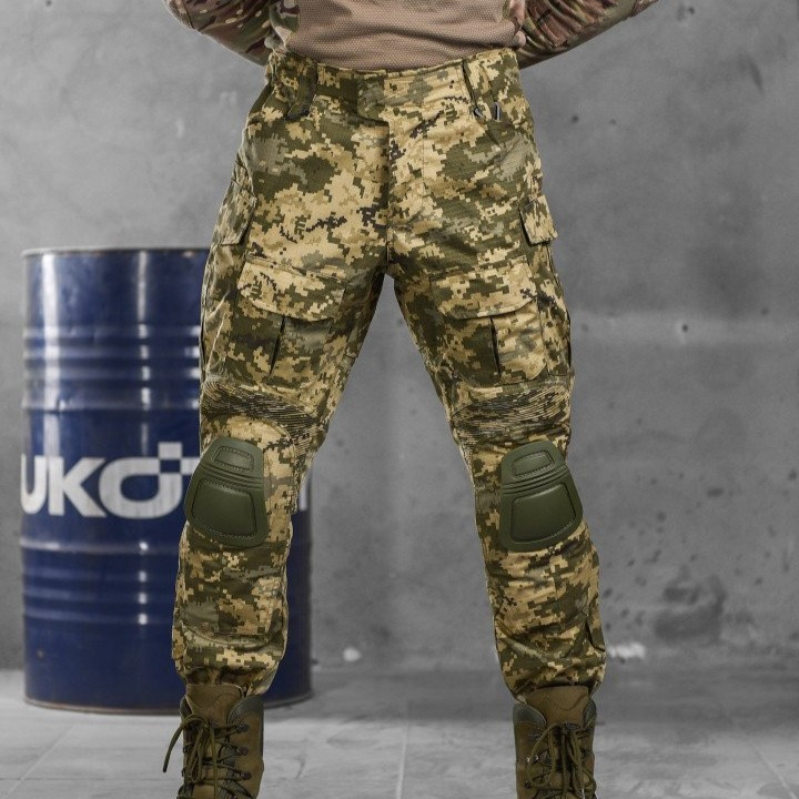 Весенние брюки G3 RipStop, мужские тактические штаны с наколенниками в комплекте, брюки пиксель L - фото 1 - id-p2111738132