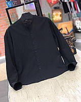 Рубашка черная мужская сорочка классическая - black Toyvoo Сорочка чорна чоловіча рубашка класична - black
