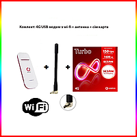 4G модем/роутер OLAX U90 USB WIFI 4G LTE c cим картой Vodafone c безлимитным интернетом и антенной